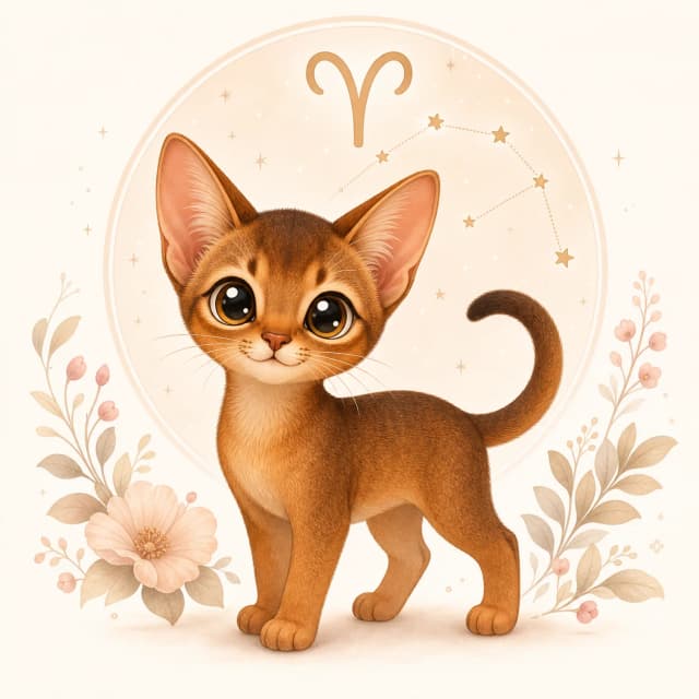 牡羊座（アビシニアン）のイラスト