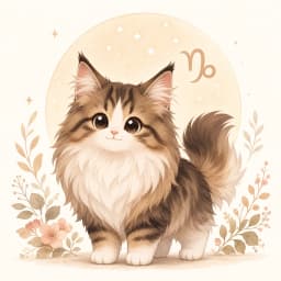 山羊座（ノルウェージャンフォレストキャット）のイラスト