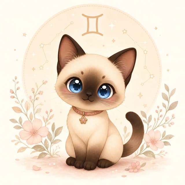 双子座（シャム）のイラスト