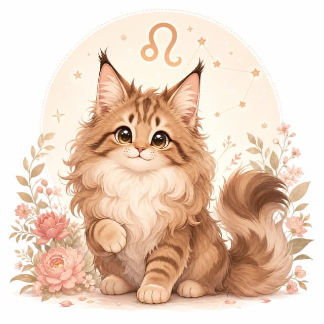 獅子座（メインクーン）のイラスト