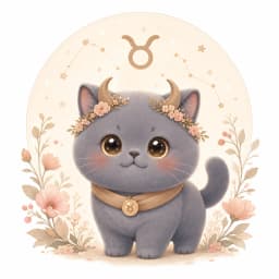 牡牛座（ブリティッシュショートヘア）のイラスト